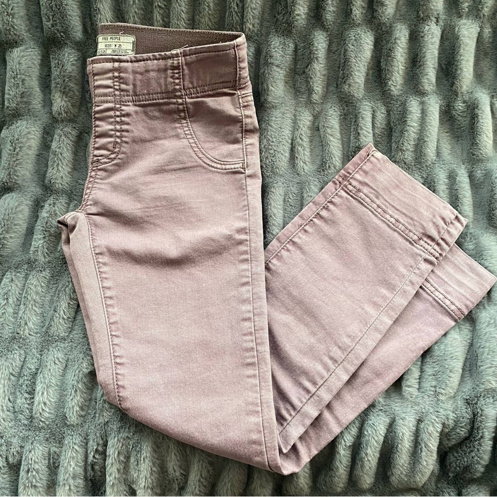 Free People Mauve Ankle Crop Jeans